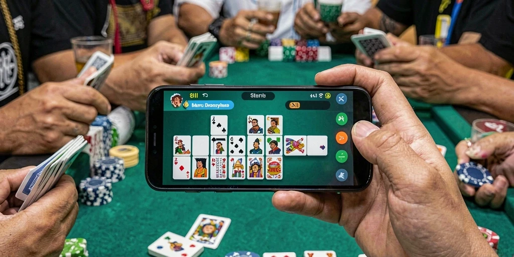 Tampilan permainan domino yang mengasyikkan dan interaktif.