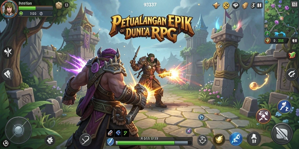 Tampilan gameplay RPG yang menarik dan dinamis dalam 93337.