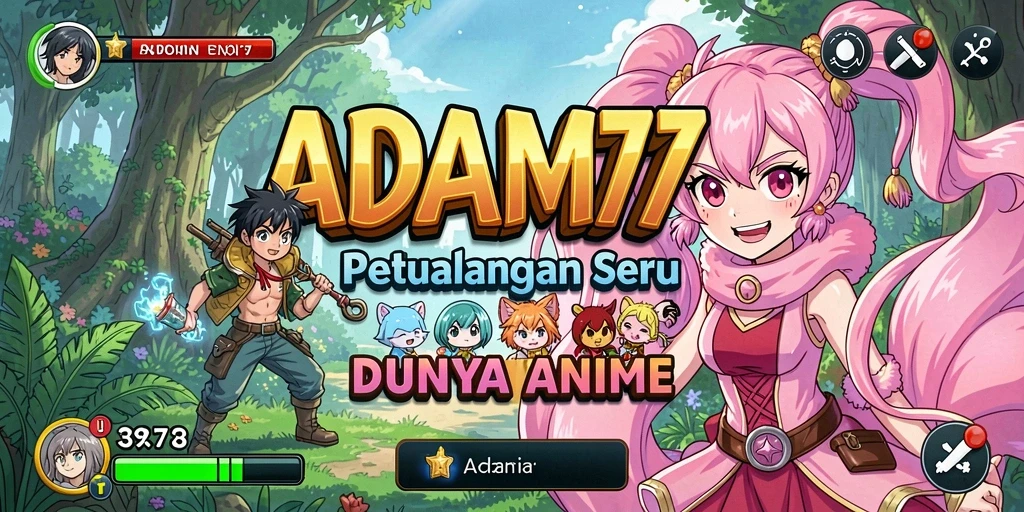 Screenshot gameplay ADAM77 yang menampilkan aksi karakter Anime.