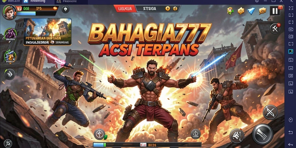 Tampilan mendebarkan dari gameplay BAHAGIA777.