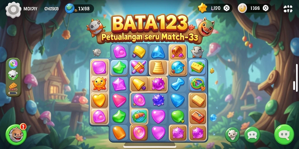 Gameplay BATA123 yang penuh warna dan seru dalam Match-3.