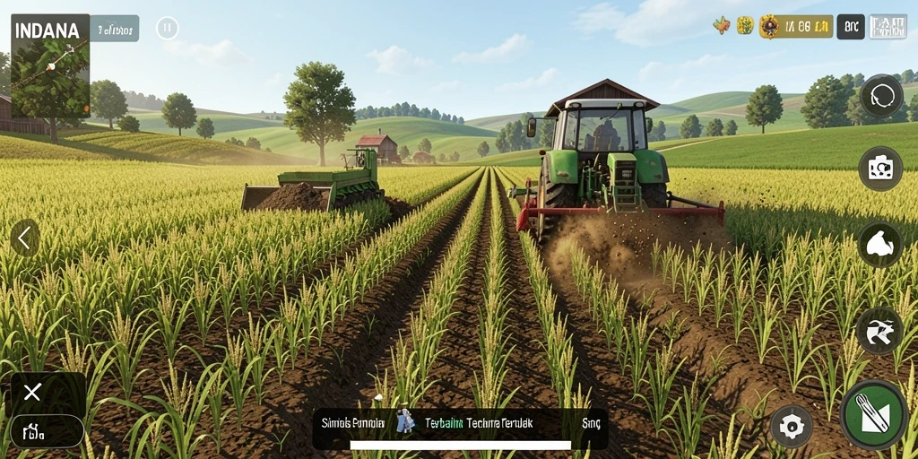 Tampilan menarik dari gameplay Farming INDAAA yang penuh warna.