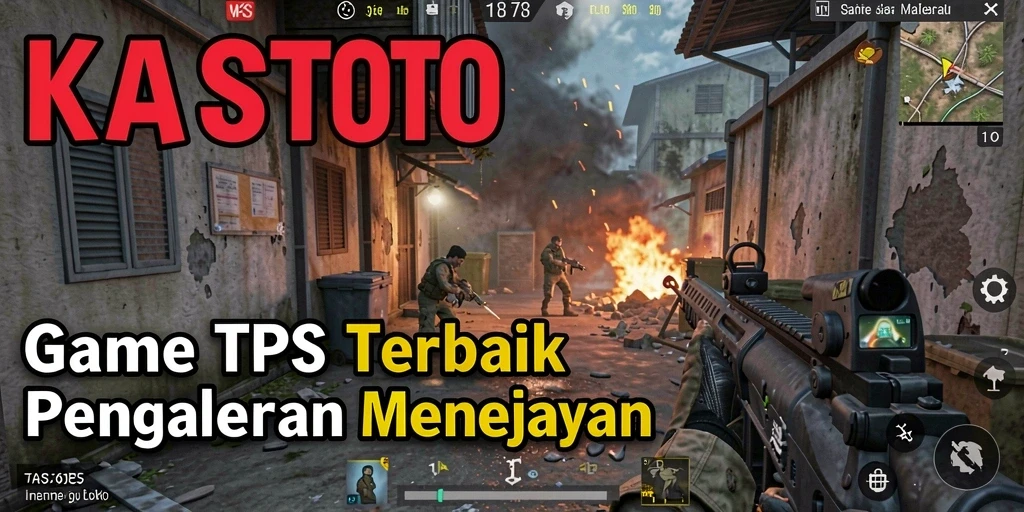 Screenshot gameplay KASTOTO yang menunjukkan aksi tembak-menembak yang mendebarkan.
