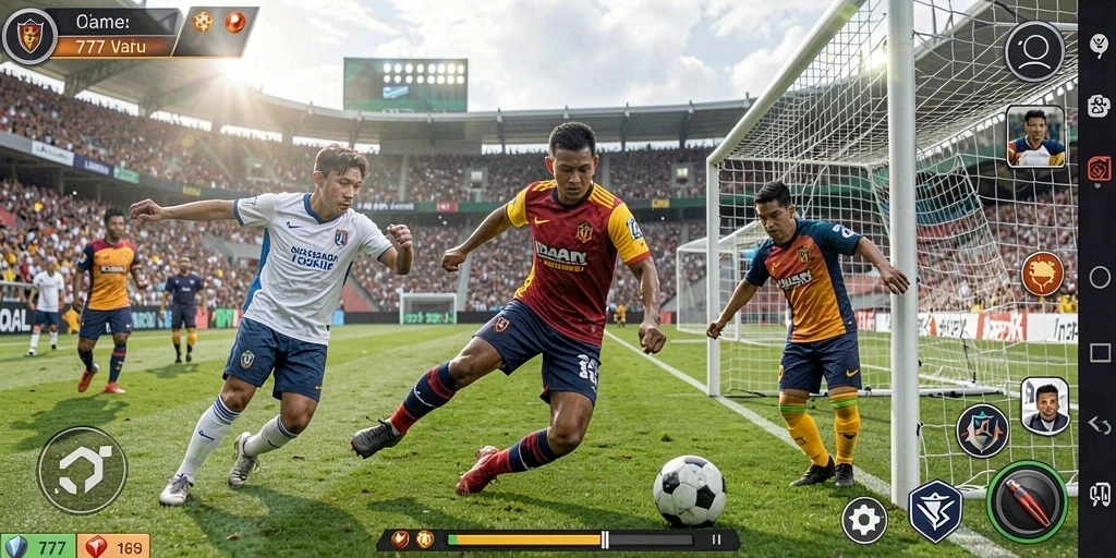 Screenshot gameplay L777 yang menunjukkan aksi olahraga yang seru.