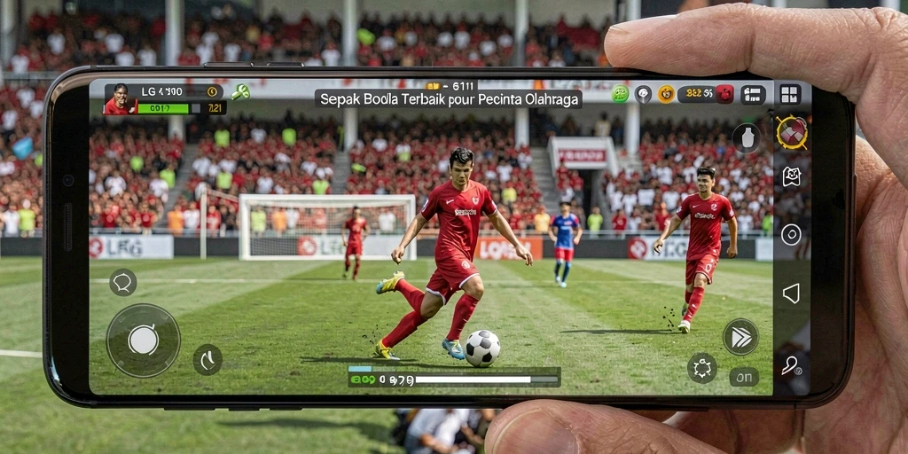 Gameplay LG111 dengan aksi sepak bola yang menarik dan mendebarkan.