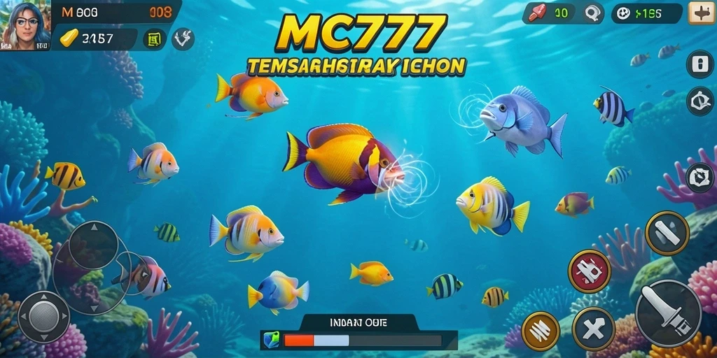 Tangkapan layar MC777 menampilkan keseruan bermain Tembak Ikan.