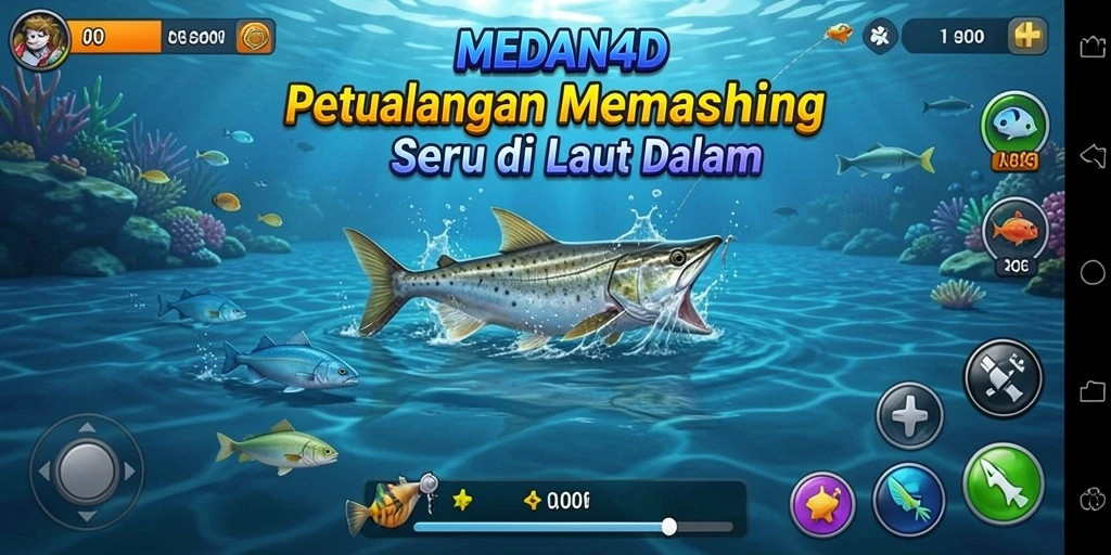 Tampilan gameplay MEDAN4D dengan petualangan memancing yang seru.