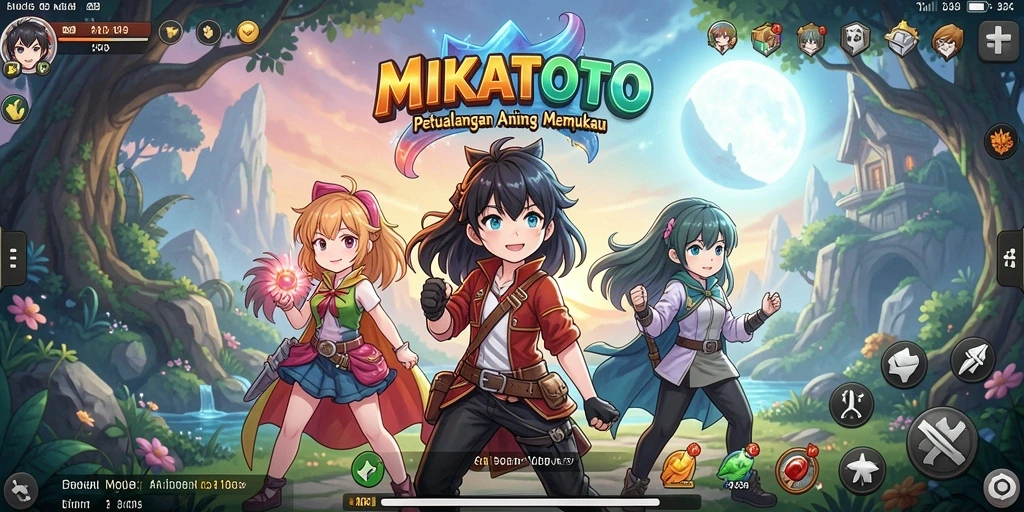Tampilan visual yang menakjubkan dari gameplay MIKATOTO.
