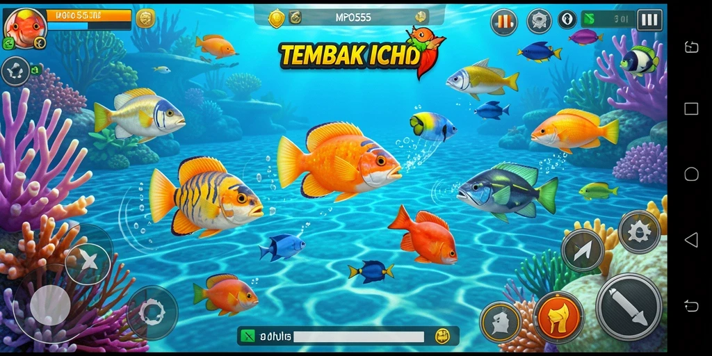 Tampilan seru gameplay MPO555 yang menampilkan aksi Tembak Ikan.