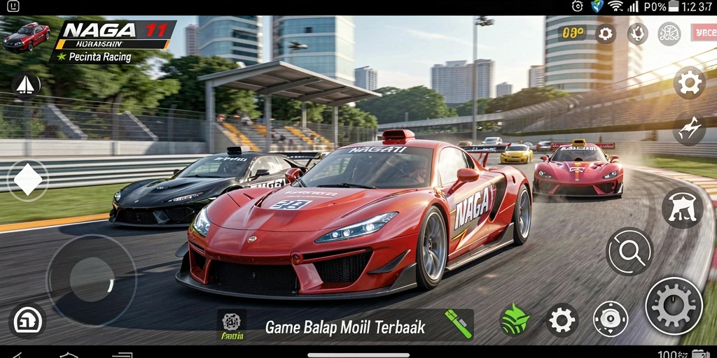 Tampilan aksi mendebarkan dari gameplay balap NAGA11.