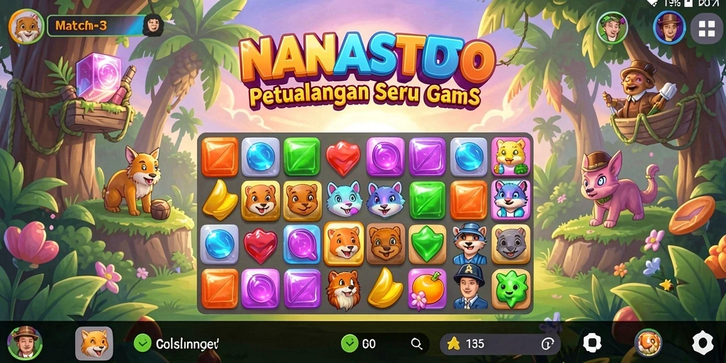 Tampilan gameplay NANASTOTO yang menarik dan penuh warna.