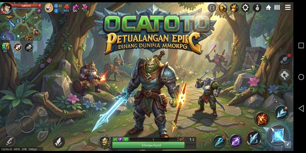 Tampilan gameplay OCATOTO yang menarik dan penuh aksi epik.