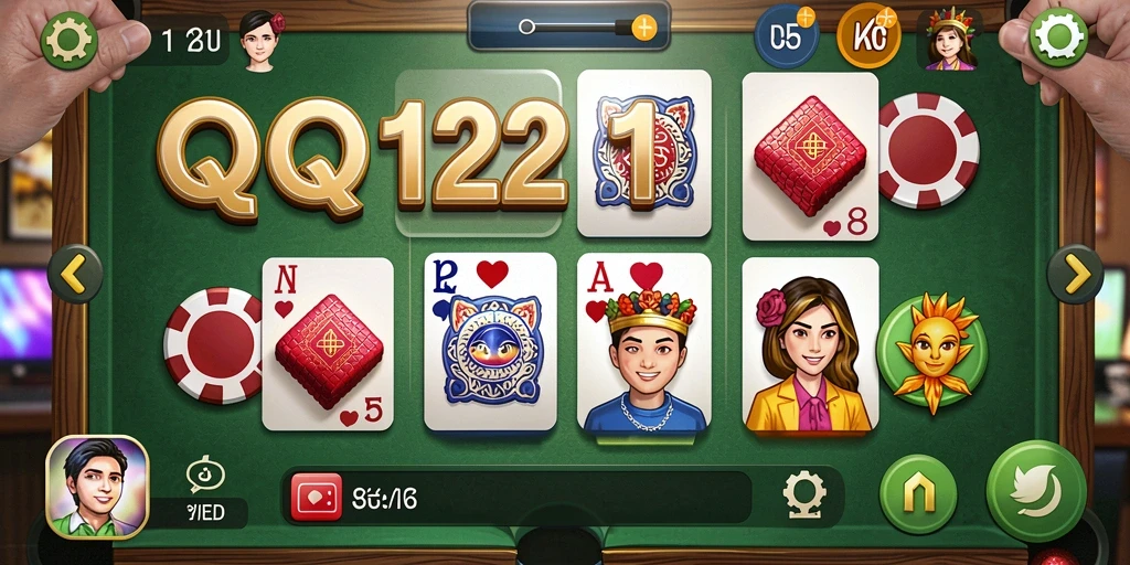 Tampilan gameplay menarik dari QQ1221 pada permainan Domino.