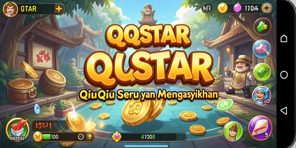 Tangkapan layar gameplay QQSTAR dengan suasana QiuQiu yang seru.