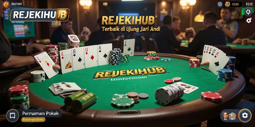 Tampilan gameplay poker yang seru dalam REJEKIHUB.