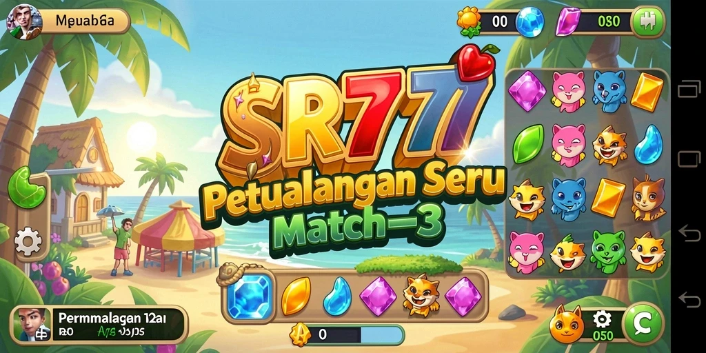 Tangkapan layar menunjukkan aksi seru dari permainan Match-3 SR777.