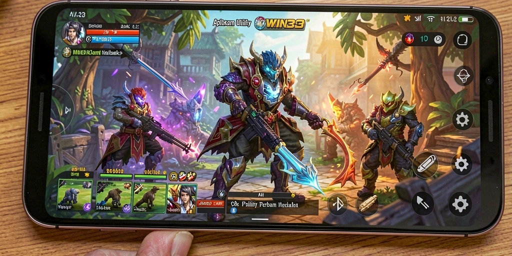 Screenshot <strong>WIN33</strong> menunjukkan antarmuka yang ramah pengguna dan fitur unggulan aplikasi Utility.